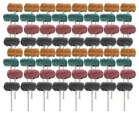 Testa per lucidatura e smerigliatura 100pcs Paglietta Spazzola di nylon abrasivo pennello in fibra Grinding Testa di levigatura lucidatura di lucidatura della rotella for Accessori Attrezzi