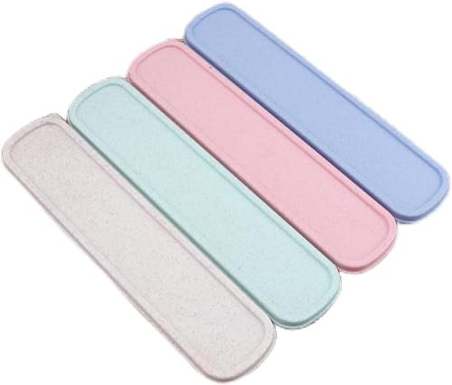 OriGlam 1pcs Portable Flatware Box Travel Tableware Storage Case Box, Utensil Case Flatware Storage for Cutlery Kit, 24 x 6 cm (Pink)