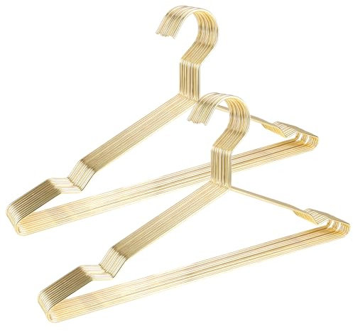 30 Stück 40cm Kleiderbügel Gold Metall Haltbarer Kleiderbügel Platzsparende mit Rutschfester Nut für T-Shirt, Hemd, Jacke