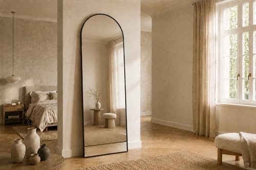 BOURGH Standspiegel Sarasota - Höhe 193 cm Breite 66 cm Ganzkörperspiegel Bodenspiegel Wandspiegel mit Rahmen hängend oder einfach an die Wand lehnen