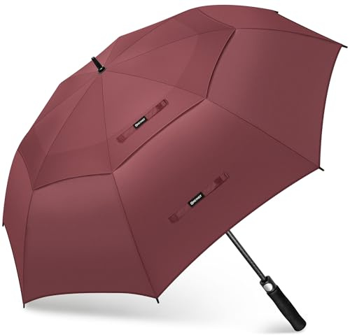 KEYHOT Golf-Regenschirm, 51/56/62/68 Zoll, automatisch öffnend | Doppelte Dachluft, winddicht, Glasfaserverstärkter Schaft, groß, wasserfest, Golf-Brolly für Männer und Frauen bei Regen