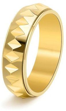 ANAZOZ Ringe Damen Edelstahl, Trauringe mit Gravur Personalisiert Größe 54 (17.2) Drehring Breit 8 mm
