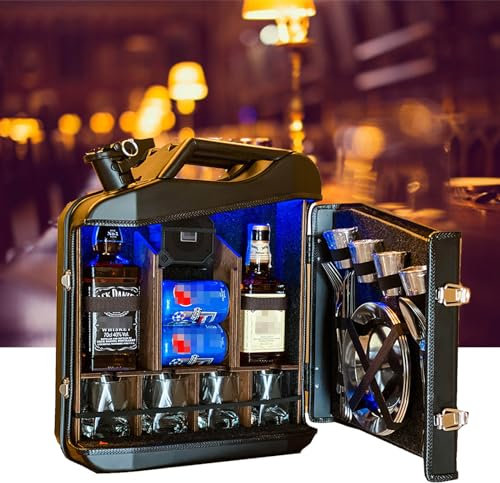 CNAOHGHN Mini-Glas-Set für Barschrank, Barschrank, Gasdose, Schrank, Gasdose, Bar, Whiskey-Bar, mobiler Whiskey-Barschrank, originelles Geschenk für Ehemann, Vater, Männer