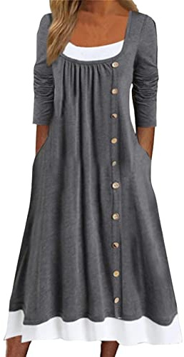 WVONIF Robe D'été Bohème Femme - Mode Décontractée Lâche Manches Courtes Col Rond Imprimé Frange Taille Robe Mariée Polo