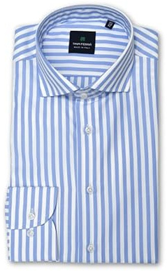 Chemise à Rayures Homme Chemise élégante Régulière pour Hommes, Chemise Rayée Homme Manches Longues en Coton Chemises d'été Artisanal 100% Made in Italy