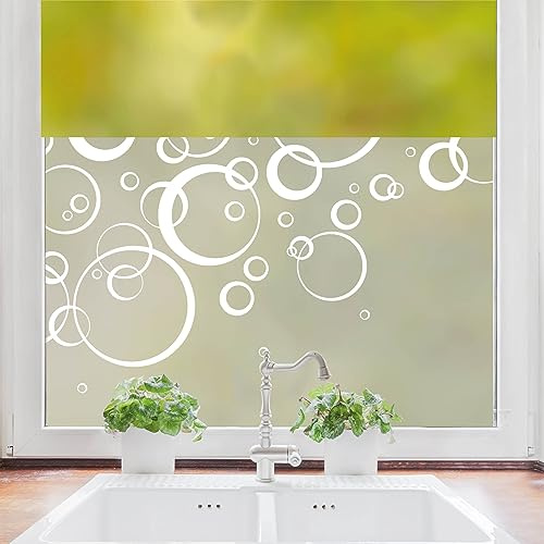 Sichtschutzfolie Blasen Blubberblasen Fensterfolie Fensterdeko Milchglasfolie, 55 cm hoch, 65 cm breit