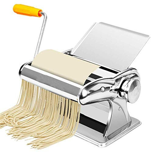 CCKUHN Manuelle Nudelmaschine, hausgemachte Nudelmaschine, Alles in einem, 7 Stärkeeinstellungen für frische Fettuccine, Spaghetti, Lasagne, Teig, Rollenpresse, Schneider, Nudelherstellun