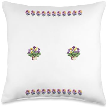Gardener Pansies Flower Seeds for Planting Pansy Flower Throw Pillow