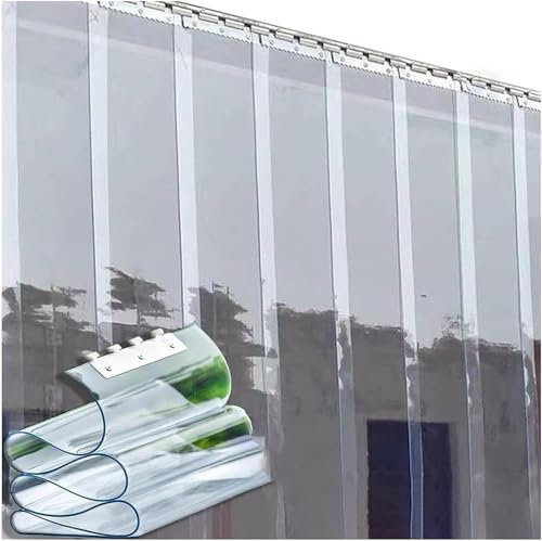 Streifenvorhang PVC Türvorhang Insektenschutz Balkontür Vorhang Terrassentür Curtain Länge 180cm - 300cm Dicke 1,3mm - 3,3mm Transparent Wasserdicht Doorcurtain(Color:Dicke 1.3mm,Size:5pcs 15x280cm)
