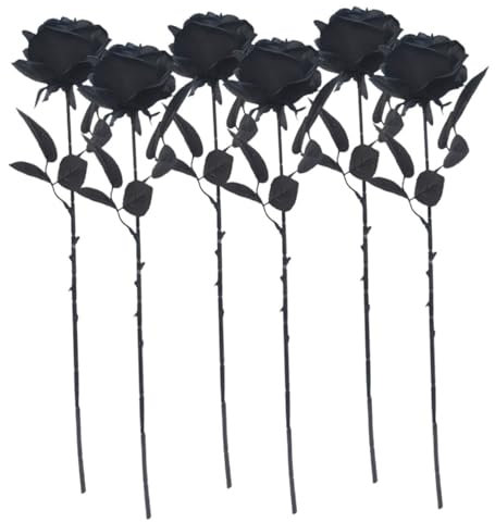 RORPOIR Lebendige Schwarze Künstliche Rosen in Vase Künstliche Blumendekorationen Für Halloween Innendekoration