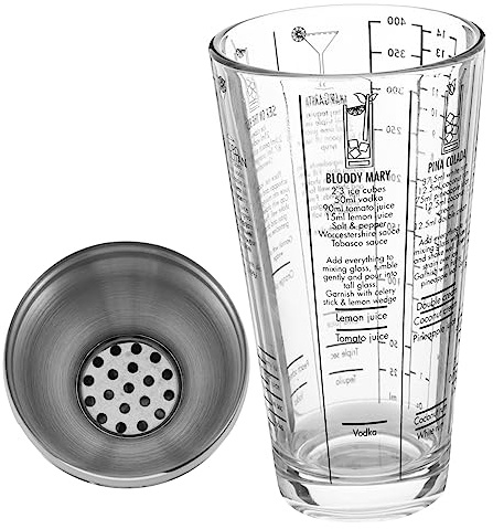 Alipis Glass Cocktail Shaker with Scale 400ml Bar Wine Mixer Shaker for Home Bartender and Party Mixing