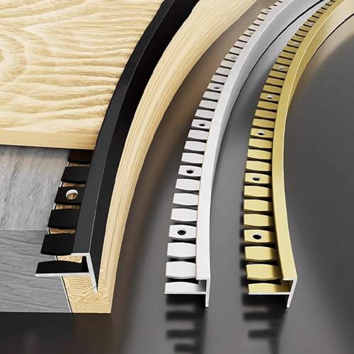 Raouoae Abschlussprofil Für Fliesenkanten 135cm 2 Stück Biegbar F-Form Abschlussprofil Schutz Vor Abnutzung Und Optisch Ansprechend Verwendet Für Kantenschutz(Champagne,Höhe: 15mm)