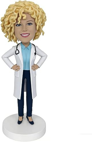MEJELE Figuras de Bobblehead personalizadas en uniformes médicos, personalización personalizada de cuerpo completo, hechas a mano, arcilla polimérica, basadas en tus fotos, estatuas únicas de muñeca