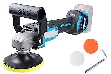 DIKAMAN Smerigliatrice da banco, levigatrice a Nastro, Lucidatrice Senza spazzole Senza Fili con Regolazione a 6 velocità Lucidatrice elettrica for ceratura for Auto da 125 mm per affilare(Kit 1)