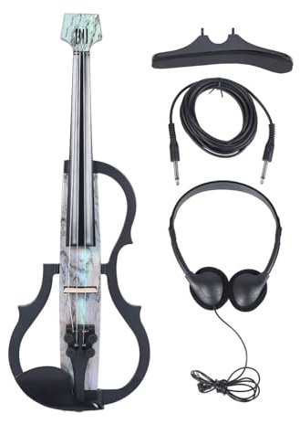 Violino Elettrico Professionale, Violino Elettrico Silenzioso in Fibra di Carbonio Pickup 4/4, Coda Intelligente, Leggero di Piccole Dimensioni, Portatile, Violino Elettrico 4/4