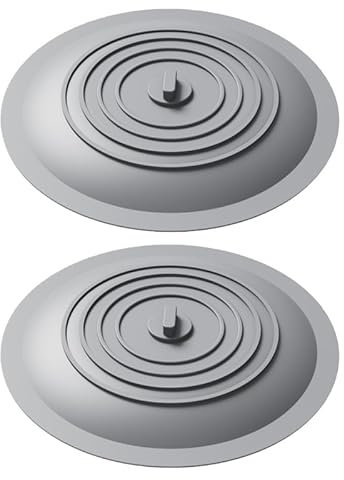 hiwhale 2 Pezzi Tappo per Vasca Grand-e Tappo di Scarico in Silicone Tappo per Capelli Tappo Piatto a Ventosa Coperchio per Scarico a Pavimento Coperchio Universale per Doccia e Cucina