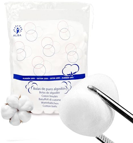 VIDA SOL 1000 Bolas de Algodón 100% Hidrófilo,Para Desmaquillar,Cuidado Facial y Corporal,Aplicación de Lociones,Uso Diario,Belleza