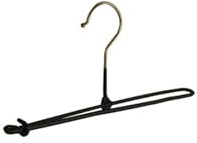 Kleiderbügel, Hosebügel, Hosenspange, 10er Set, Metall, Schwarz, Anti-Rutsch Beschichtung, Hose, Nicht drehbarer Haken, 26 cm (7982_00/10)