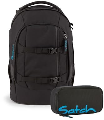 Satch Schulrucksack-Set PACK Black Bounce 2-teilig, ergonomisch
