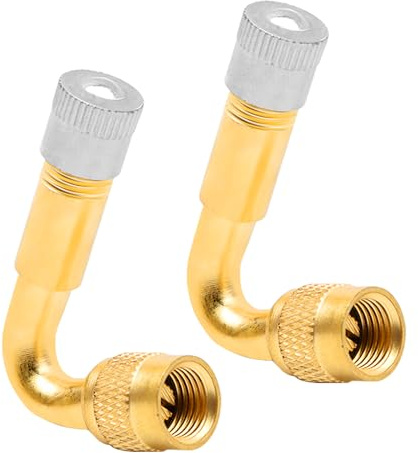WAIPINHUI Lot de 2 rallonges de Valve à 45 degrés, rallonge de Valve en cuivre pour Valve d'angle de Valve de Voiture, Valve de Pneu pour Voiture, Moto, vélo, Scooter
