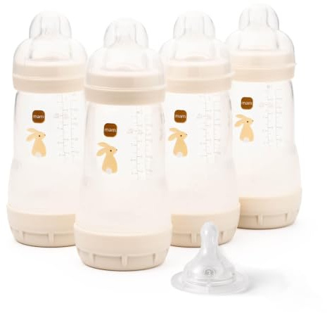MAM Easy Start Anti-Colic Babyflasche, selbststerilisierend, mittelstarker Fluss, Größe 2 + 1 Sauger, Größe 3, unisex, 4 Stück