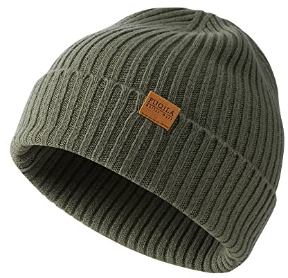 FUQILA 100% Superfeine MerinoWolle Mütze, Klassische Wollmütze, Thermo Beanie, Warme Wintermütze für Damen & Herren