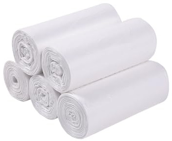 Bolsas de basura, grandes fugas, pequeñas bolsas de basura, inodoras, gruesas, para baño, cocina, cubo de basura pequeño, tamaños (blanco, 40 x 50 cm)