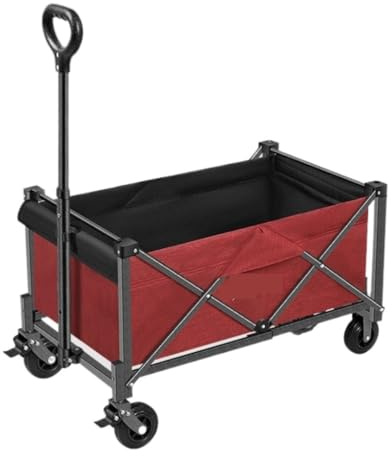 Chariot de camping pliable portable – Chariot d'extérieur léger pour le shopping, les pique-niques et la plage – Chariot pliable pour un transport et un rangement faciles