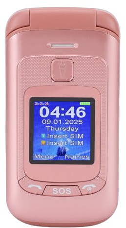Lazmin112 Teléfono Móvil con Botones Grandes para Mayores, Teléfono Plegable 2G Desbloqueado, Pantalla 2,8 Pulgadas, Doble Sim y Doble Modo Espera, Linterna, Sos, Altavoz Potente