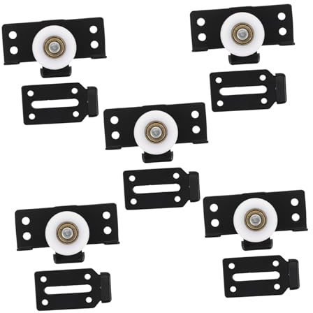 SHINEOFI Lot De 5 Roulettes Pour Porte Coulissante Roue Porte Coulissante Placard Roulettes Silencieuses En Laminé À Froid Pour Remplacement De Roue De Placard Quincaillerie De De Meuble