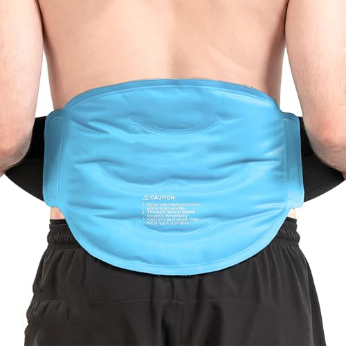 MR.ICE Pack de thérapie par le chaud et le froid à grande taille – 26 x 44 cm – Enveloppe en gel réutilisable pour soulager la douleur dans le bas du dos, compatible avec micro-ondes/congélateur