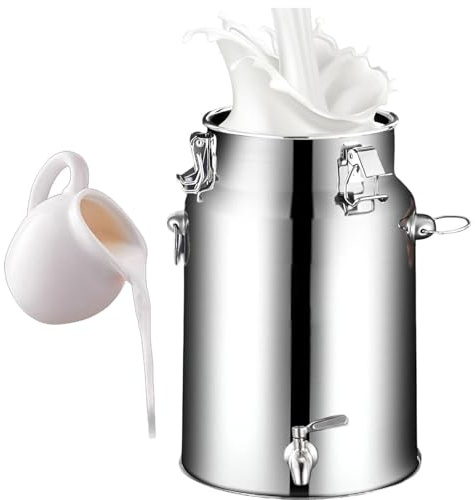 Bidon Inox 5 Litres Avec Robinet,Bidon a Lait Inox De Transport De Lait De Ferme De Baratte,Capacity-5L