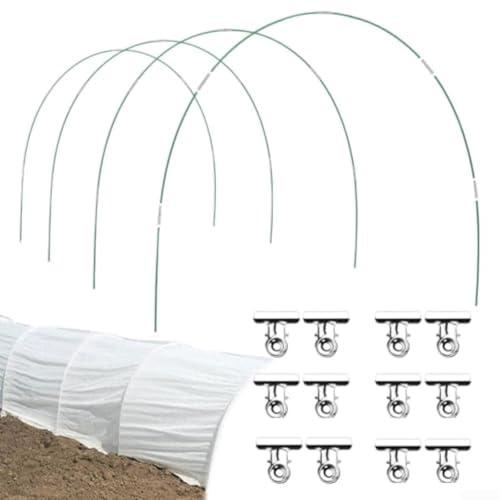 Aro de invernadero duradero a prueba de óxido con diseño flexible para apoyar plantas y proteger cultivos de jardín en múltiples condiciones estacionales (24 piezas)