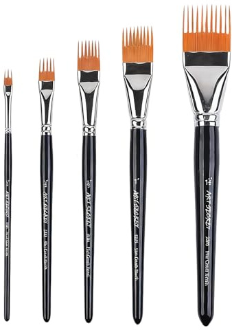 GREATRICH Set di 5 Pennelli Acquerello Professionali, Pennelli a Pettine per Creare Effetti di Texture Unici, Per Dipingere con Acrilico, Olio e Acquerello, Ideale per Artisti
