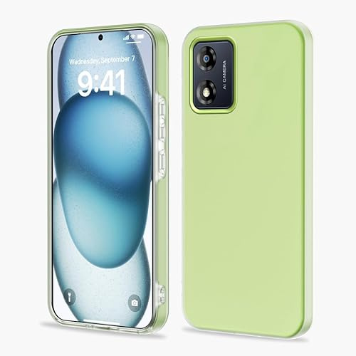 YUXING Funda para Motorola Moto E13 4G, Carcasa Protectora Antigolpes PC + TPU, Anti‑Rayones, Absorción de Impactos y Antihuellas Bumper Case(Verde)
