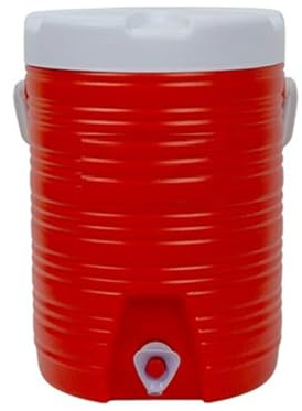Thermos Borraccia Termica rosso 9 Litri con Rubinetto e Maniglia Contenitore Frigo Acqua in Plastica Bocca Larga con Tappo e Contenitore Porta ghiaccio riempimento comodo Dispenser Termico Portatile