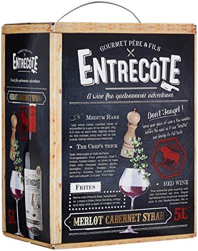 Entrecote - Merlot, Cabernet Sauvignon, Syrah - Rotwein aus Frankreich - BIB Bag in Box (1 x 5 l)