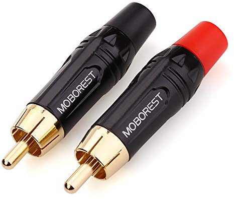 MOBOREST Set mit 2 Adaptern für RCA-Stecker, Audio Phono vergoldet 24 Karat, Klinkenkabel-Anschlüsse