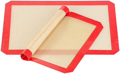 Rosenstein & Söhne HOGAR Y COCINA - Estera para hornear permanente: Set de 2 Mats de hornear antiadherentes de larga duración, de silicona, 30 x 40 cm, libre de BPA (silicona estera, para)
