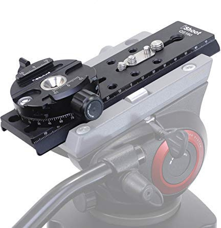 iShoot QS-160QJ58 Quick Release Clamp Adapter Convertor, for Manfrotto 500, 700 series and Sachtler DV 2/8/ 10sb/ 10, ACE XL Series Tripod Fluid Video Hydraulic Head to Arca-Swiss Quick Release Plate