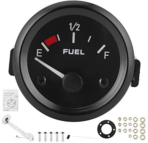 Medidor de nivel de combustible, indicador de nivel de combustible de 2 pulgadas, pantalla, luz blanca con sensor de flotador, universal para vehículos de gasolina de 12 V