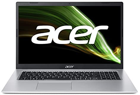 acer Aspire 3 (A317-33-C2NY) Laptop | 17,3 FHD Display | Intel Celeron N5100 | 8 GB RAM | 256 GB SSD | Intel UHD Graphics | Windows 10 | QWERTZ Tastatur | Silber