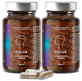 CLAV® N°4 FOCUS – Nootropic mit CDP-Cholin, Hericium & Ginkgo, 120 Kapseln | Für Konzentration, Fokus & Mentale Leistung, mit Brahmi Extrakt & Vitamin B Komplex, Laborgeprüft, im Apothekerglas, Vegan