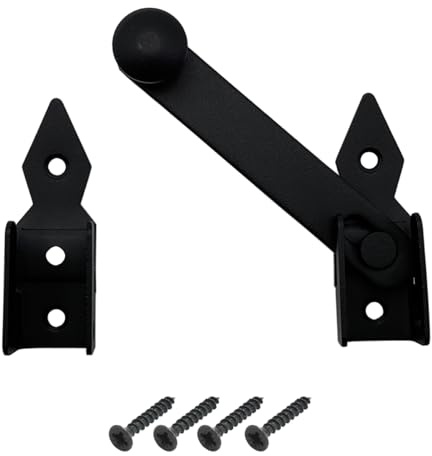 BRESKO Gartentorfalle 120x20mm schwarz Torriegel dekorativ mit Schrauben Gartentor Riegel Türverschluss stabiler Stahlriegel witterungsbeständig für Gartentor Zaun Tür und Pforte