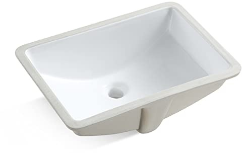MEJE #202G-1: Fregadero Rectangular de 21.5 Pulgadas, Encimera, Cerámica Blanca Pura