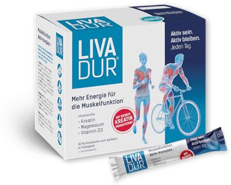 LIVADUR® Das Nährstoff-Trio für Muskelschutz und -Regeneration - Creavitalis® mit Magnesium & Vitamin D3 - reinstes Kreatin - Ideal für Training & Bewegung - 30 Tagesportionen - Made in Germany