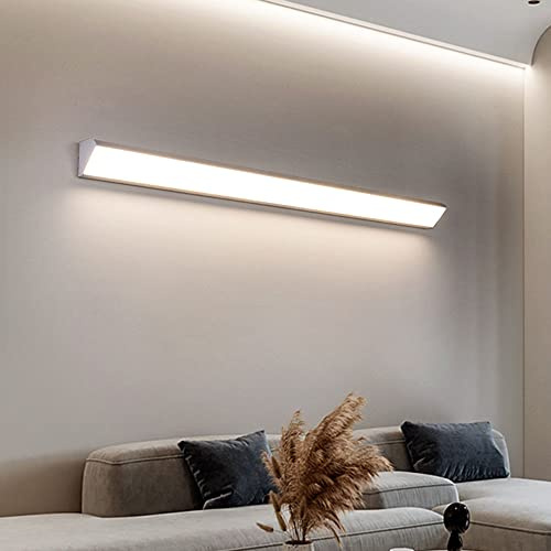 LED Treppen Wandleuchte Schwarz Moderne Eck Wandlampe Innen Lange Lichtleiste 4000K Spiegelleuchte Wandbeleuchtung für Badzimmer Wohnzimmer Schlafzimmer Dekoration Deckenleuchte (Weiß, 48cm)