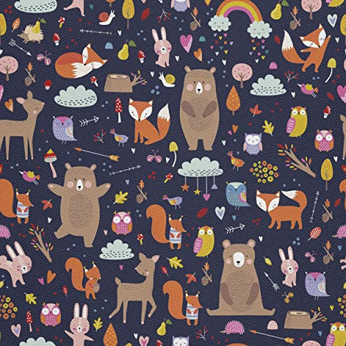 HEKO PANELS Stoff Oxford wasserdicht, Tiere, 1 Meter 155 x 100 cm | Dekostoffe zum Nähen und Handwerken, blickdichte Möbelstoffe, Nähstoffe DIY, als Meterware erhältlich