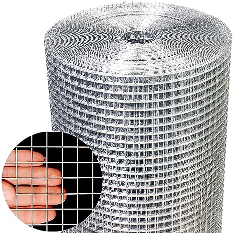 Zevemomo Hardware Cloth 1/2 Inch 48in X 100ft- Hot Dip Galvanized After Welding Wire Mesh Roll, 19 Gauge Chicken Wire Fencing for Garden Fencing Chicken Coop Wall Decoration Tree Guard Hardware Mesh