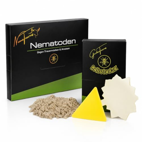 SF- Nematoden gegen Trauermücken, Thrips, Weiße Fliege mit Fadenwürmern (1 Mio + 10 Gelbstecker)